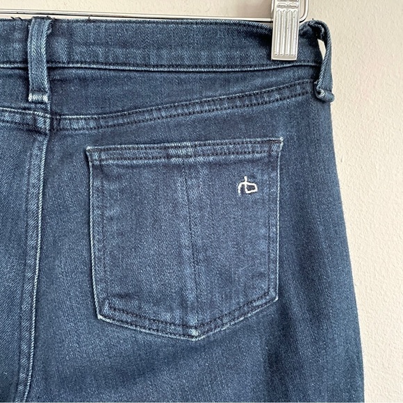 Rag & Bone Dark Wash Indigo Low Rise Capri Cropped Skinny Jeans - 28" - Picture 7 of 10